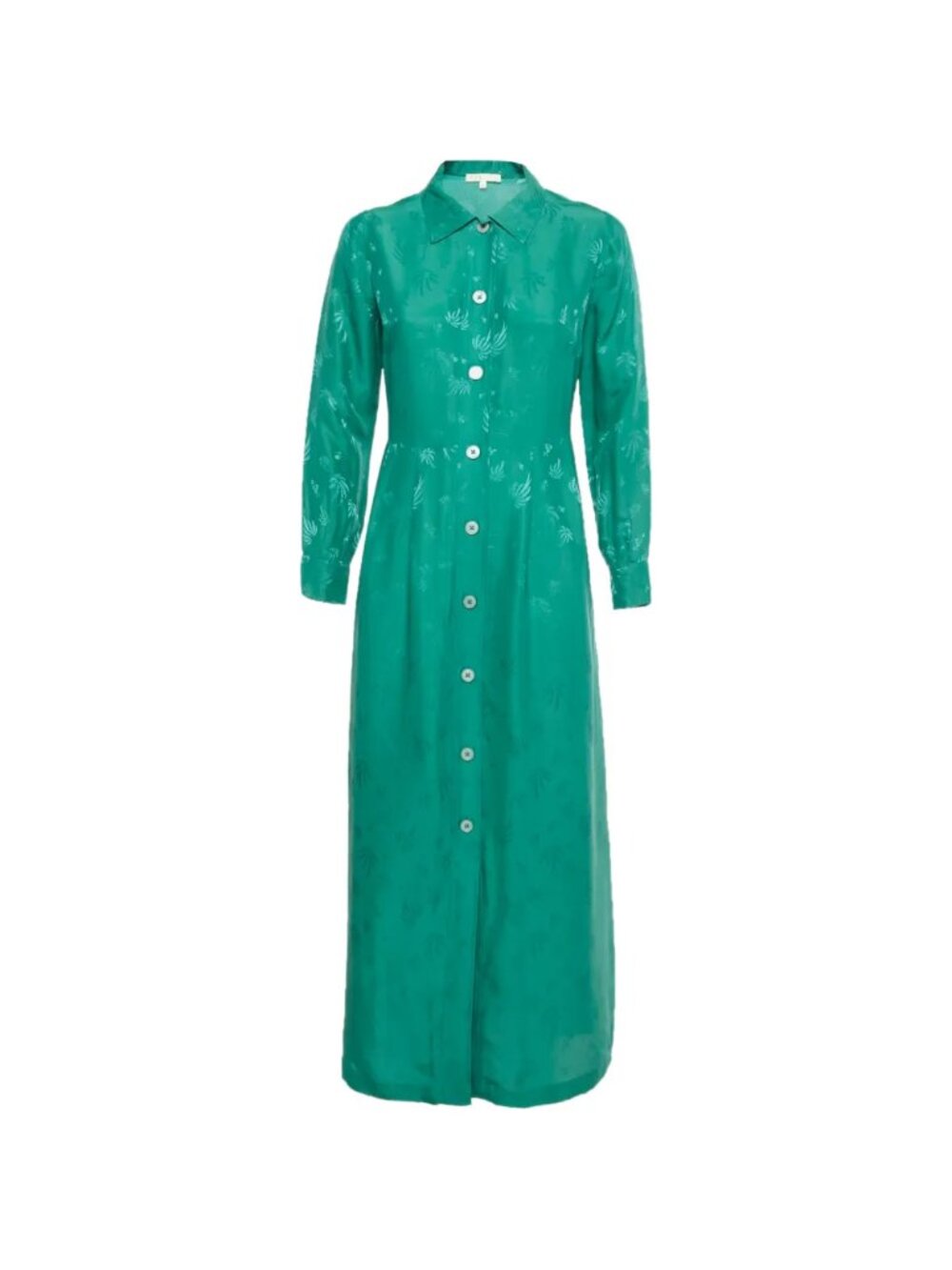 Maje long sleeve green dress with palm tree print
